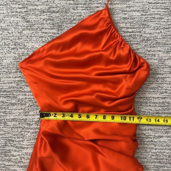 The Sei Silk ONE SHOULDER RUCHED MINI
DRESS- Orange Size 2 Revolve - Picture 10 of 15